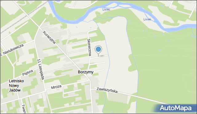 Borzymy gmina Jadów, Różana, mapa Borzymy gmina Jadów