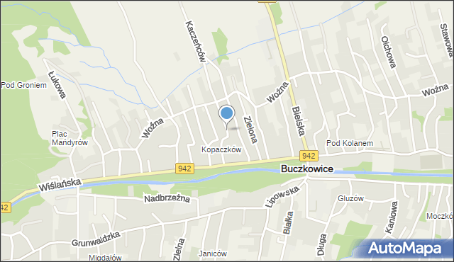 Buczkowice, Rolnicza, mapa Buczkowice