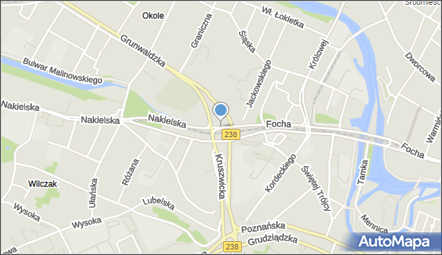 Bydgoszcz, Rondo Grunwaldzkie, mapa Bydgoszczy