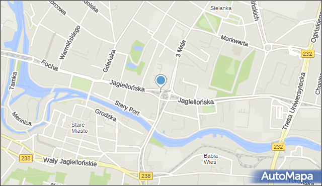 Bydgoszcz, Rondo Jagiellonów, mapa Bydgoszczy