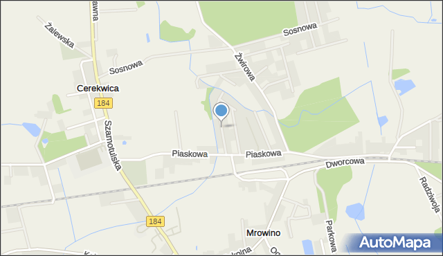 Cerekwica gmina Rokietnica, Różany Potok, mapa Cerekwica gmina Rokietnica