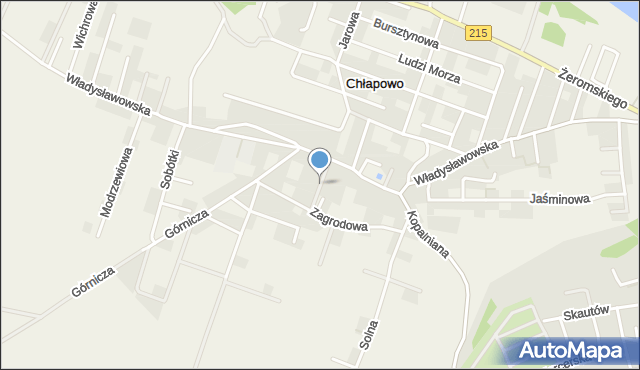 Chłapowo gmina Władysławowo, Rodzinna, mapa Chłapowo gmina Władysławowo