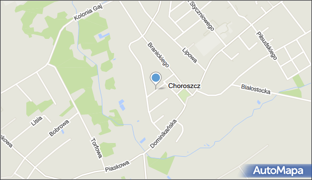 Choroszcz, Rolna, mapa Choroszcz