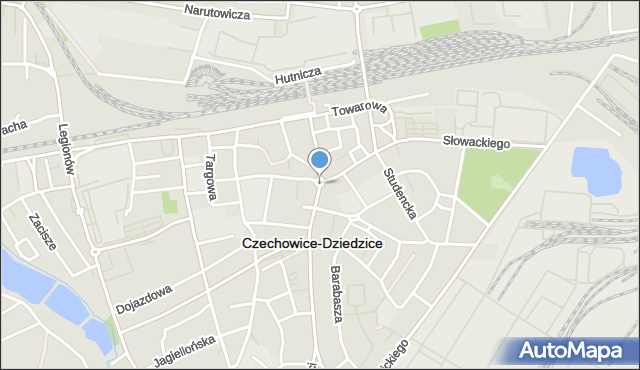 Czechowice-Dziedzice, Rondo Solidarności, mapa Czechowic-Dziedzic