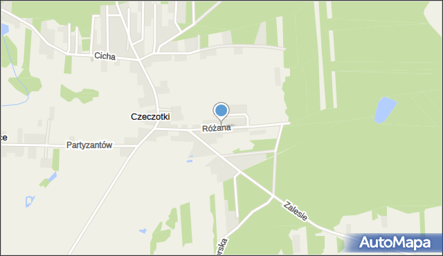 Czeczotki, Różana, mapa Czeczotki