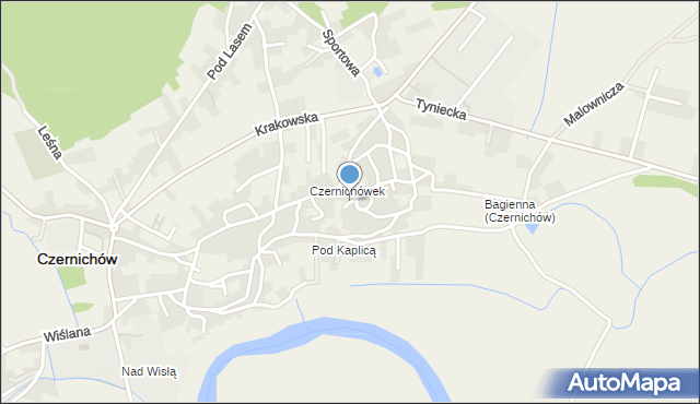 Czernichów powiat krakowski, Różańcowa, mapa Czernichów powiat krakowski