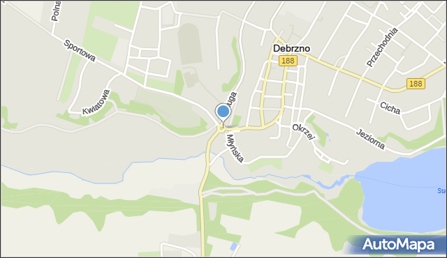 Debrzno, Rondo Wrota Pomorza, mapa Debrzno