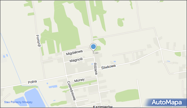 Długa Kościelna, Różana, mapa Długa Kościelna