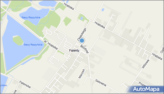 Falenty, Rozbrat, mapa Falenty