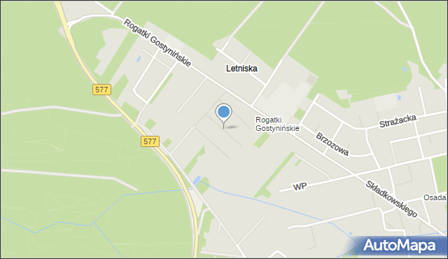 Gąbin powiat płocki, Różana, mapa Gąbin powiat płocki