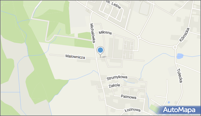 Garby gmina Swarzędz, Romantyczna, mapa Garby gmina Swarzędz