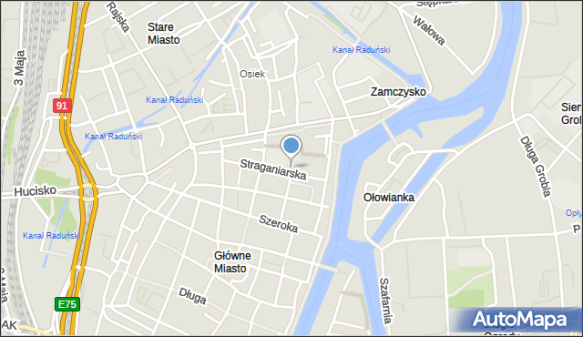 Gdańsk, Różana, mapa Gdańska