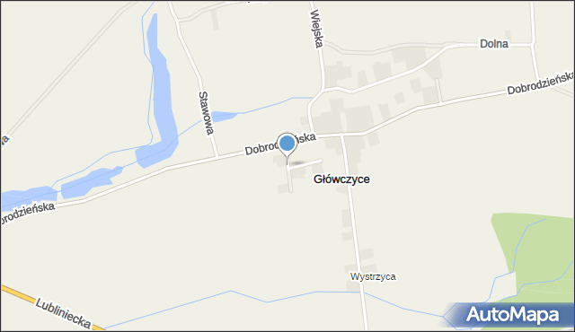Główczyce gmina Dobrodzień, Rolna, mapa Główczyce gmina Dobrodzień