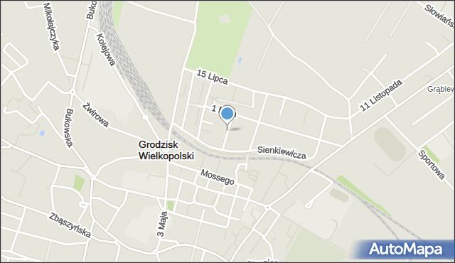 Grodzisk Wielkopolski, Robotnicza, mapa Grodzisk Wielkopolski