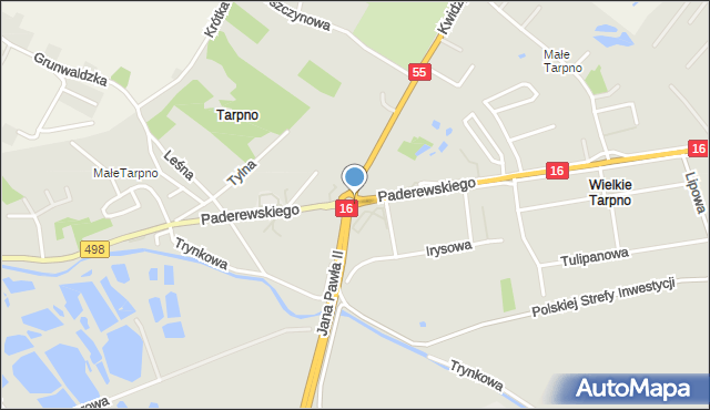 Grudziądz, Rondo Wyszyńskiego Stefana, ks. kard., mapa Grudziądza