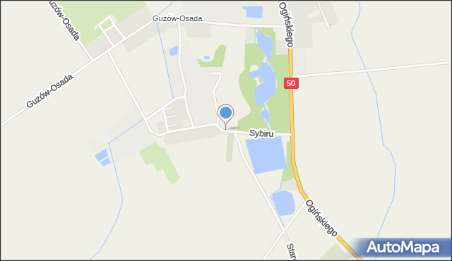 Guzów gmina Wiskitki, Róży Sybiru, mapa Guzów gmina Wiskitki