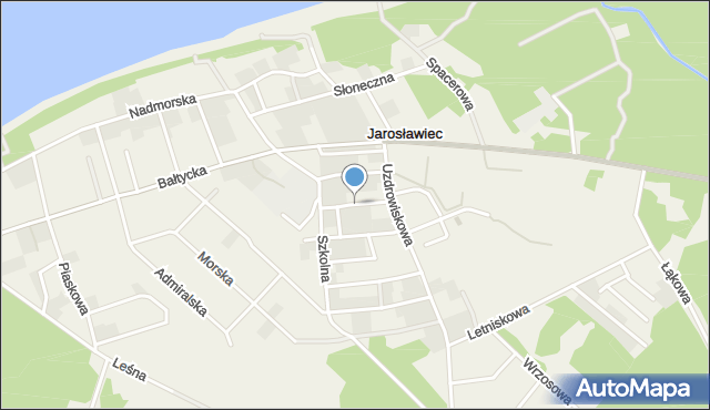 Jarosławiec gmina Postomino, Różana, mapa Jarosławiec gmina Postomino