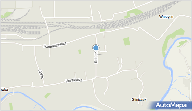 Jasło, Robotnicza, mapa Jasła