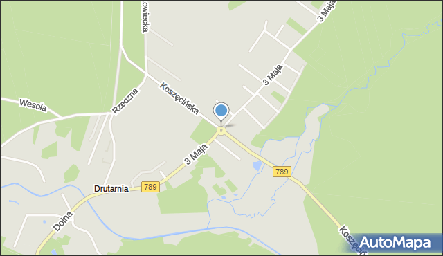 Kalety powiat tarnogórski, Rondo św. Jana Pawła II, mapa Kalety powiat tarnogórski