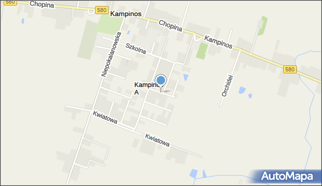 Kampinos A, Różana, mapa Kampinos A