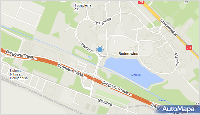 Katowice, Rondo Wolnego Konstantego, marsz., mapa Katowic