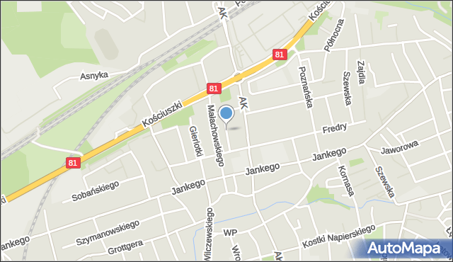 Katowice, Robotnicza, mapa Katowic