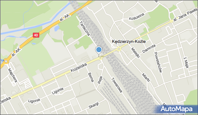 Kędzierzyn-Koźle, Rondo Wojaczka Rafała, mapa Kędzierzyna-Koźle