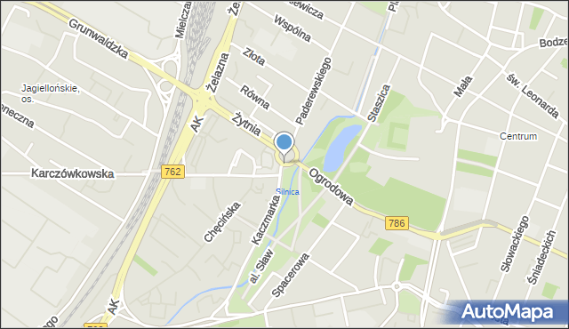 Kielce, Rondo Giedroycia Jerzego, mapa Kielc