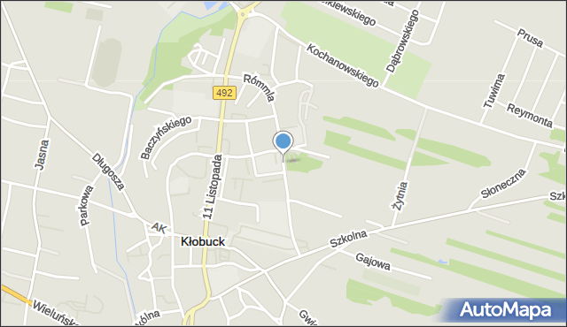 Kłobuck, Rómmla, gen., mapa Kłobuck