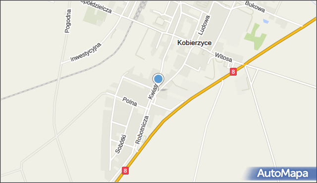 Kobierzyce, Robotnicza, mapa Kobierzyce