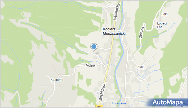 Kocierz Moszczanicki, Rokiciowa, mapa Kocierz Moszczanicki