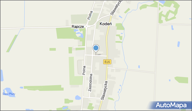 Kodeń, Rolnicza, mapa Kodeń