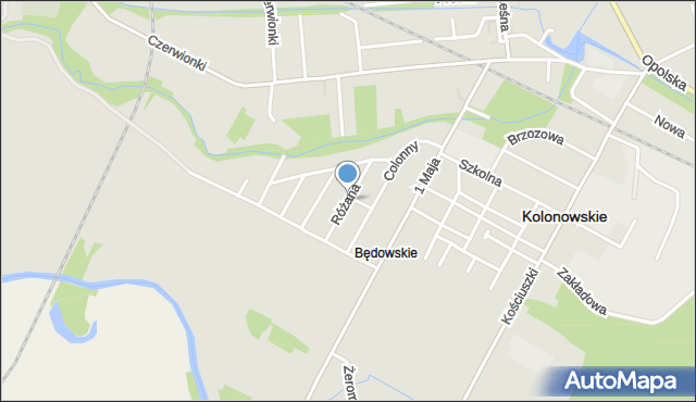 Kolonowskie, Różana, mapa Kolonowskie