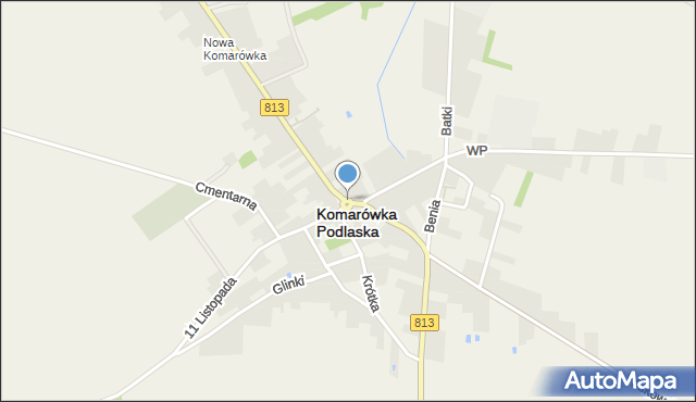 Komarówka Podlaska, Rondo św. Wawrzyńca, mapa Komarówka Podlaska
