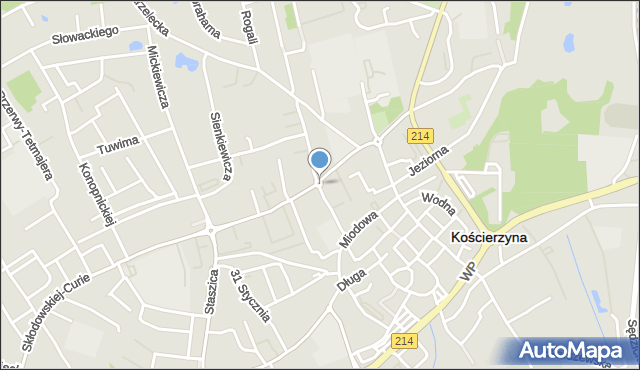 Kościerzyna, Rondo Gminy Cölbe, mapa Kościerzyna