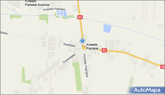 Kowale Pańskie-Kolonia, Rondo Wałęsy Lecha, prezydenta RP, mapa Kowale Pańskie-Kolonia