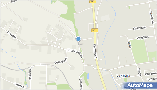 Kozakowice Górne, Rolnicza, mapa Kozakowice Górne