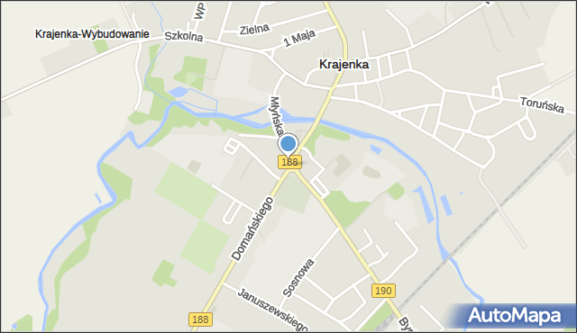 Krajenka, Rondo Frankowskiego Wacława, mapa Krajenka