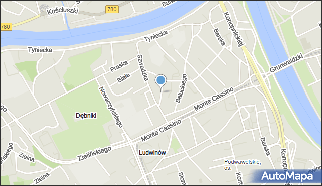 Kraków, Rolna, mapa Krakowa