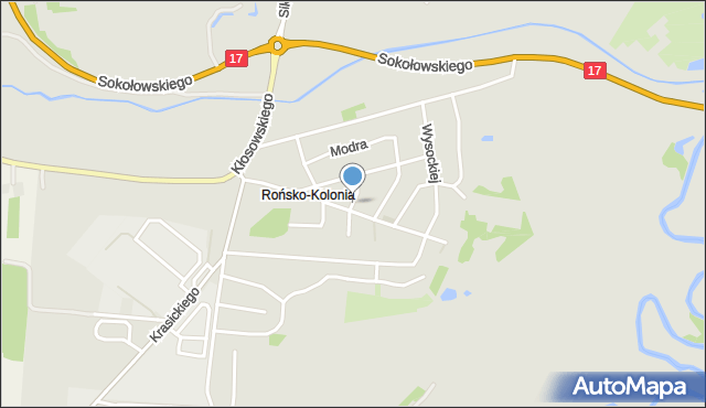 Krasnystaw, Różana, mapa Krasnystaw