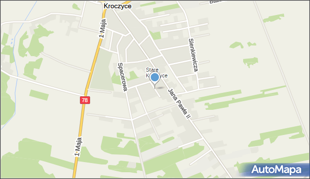 Kroczyce, Rolnicza, mapa Kroczyce