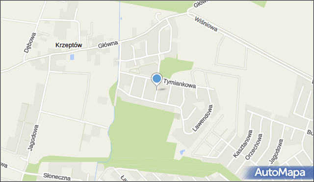 Krzeptów, Rozmarynowa, mapa Krzeptów