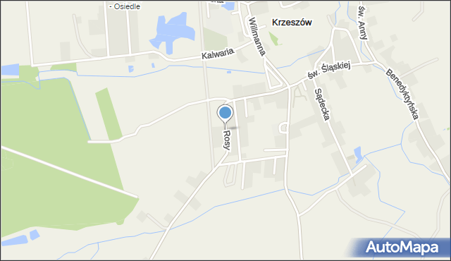 Krzeszów gmina Kamienna Góra, Rosy Bernarda, opata, mapa Krzeszów gmina Kamienna Góra
