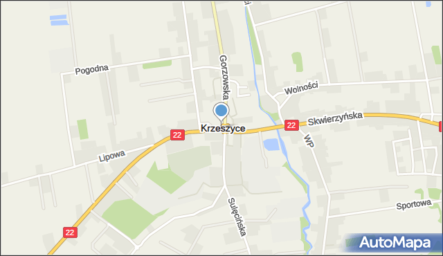 Krzeszyce, Rondo 650-lecia Krzeszyc, mapa Krzeszyce