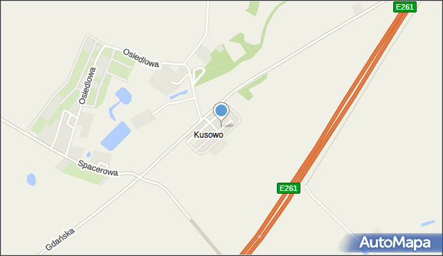 Kusowo gmina Dobrcz, Różana, mapa Kusowo gmina Dobrcz