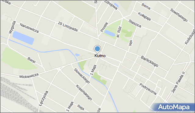 Kutno, Rondo Solidarności, mapa Kutno