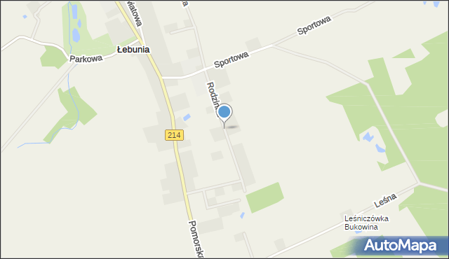 Łebunia, Rodzinna, mapa Łebunia