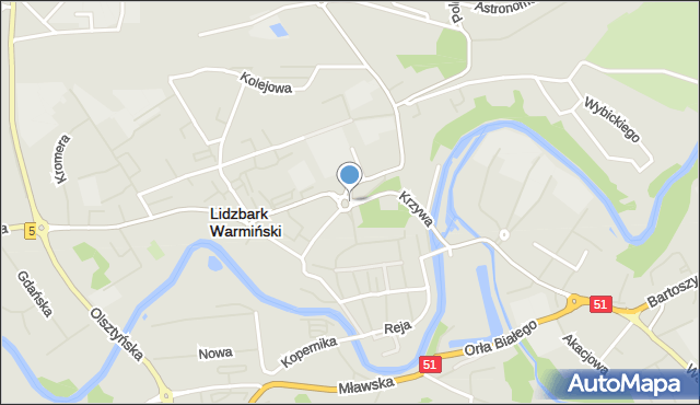 Lidzbark Warmiński, Rondo Kombatantów Rzeczypospolitej, mapa Lidzbark Warmiński