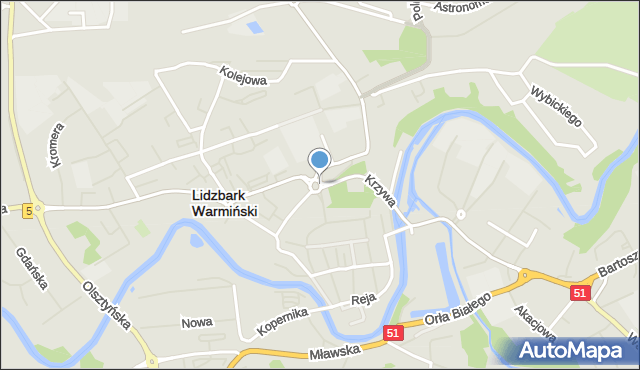 Lidzbark Warmiński, Rondo Kombatantów Rzeczypospolitej, mapa Lidzbark Warmiński