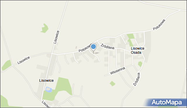 Lisowice gmina Kostomłoty, Różana, mapa Lisowice gmina Kostomłoty